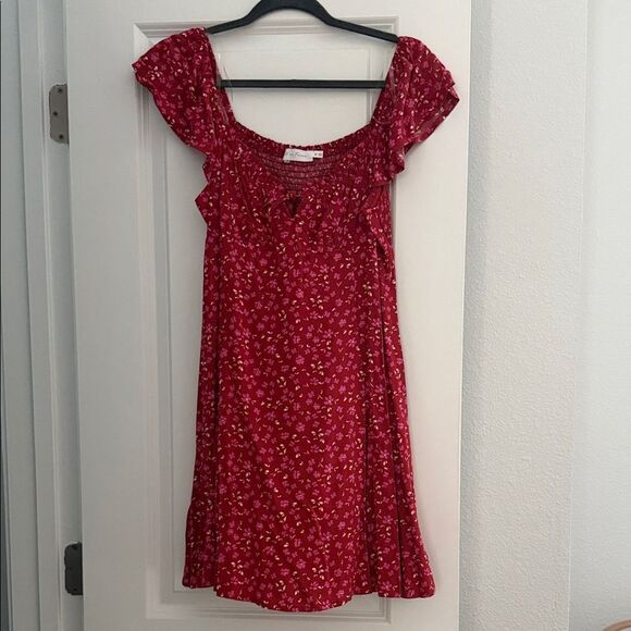 All in Favor Red Floral Mini Dress - Picture 1 of 4